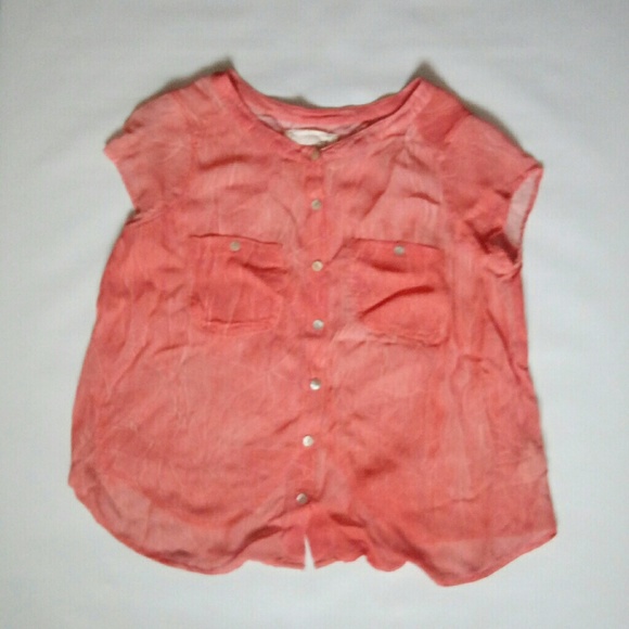 Free People Tops - Free People - We The Free Coral Sheer Top